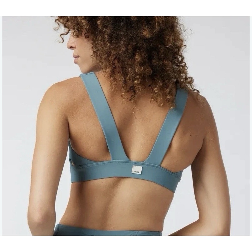 Vuori Stride Sports Bra Women's Medium Blue Green Athrisure No Pads Workout